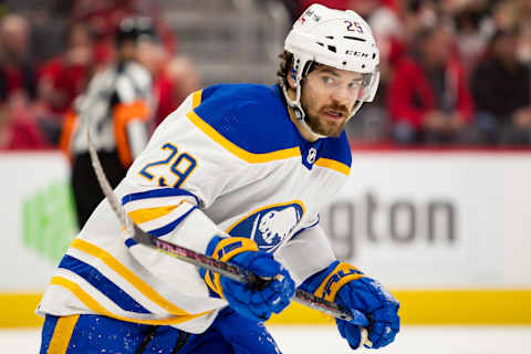 Jan 15, 2022; Detroit, Michigan, USA; St. Louis Blues center Vinnie Hinostroza (29) skates down the ice during the third period against the Detroit Red Wings at Little Caesars Arena. Mandatory Credit: Raj Mehta-USA TODAY Sports