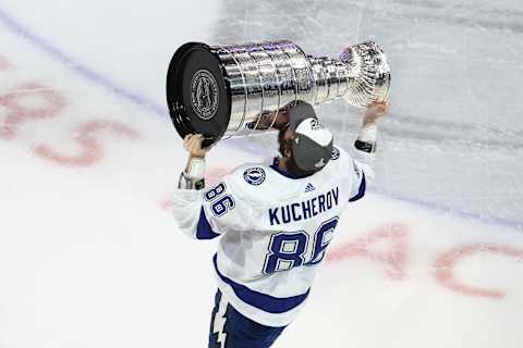 Nikita Kucherov #86 of the Tampa Bay Lightning. (Photo by Bruce Bennett/Getty Images)