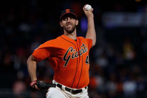 SAN FRANCISCO, CA – SEPTEMBER 28: Madison Bummgarner #40 of the San Francisco Giants pitches against the Los Angeles Dodgers during the first inning at AT&T Park on September 28, 2018 in San Francisco, California. The Los Angeles Dodgers defeated the San Francisco Giants 3-1. (Photo by Jason O. Watson/Getty Images)