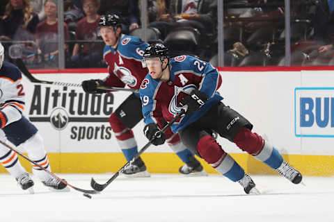 DENVER, CO – DECEMBER 11: Nathan MacKinnon #29 of the Colorado Avalanche skates against the Edmonton Oilers at the Pepsi Center on December 11, 2018 in Denver, Colorado. The Oilers defeated the Avalanche 6-4.(Photo by Michael Martin/NHLI via Getty Images)