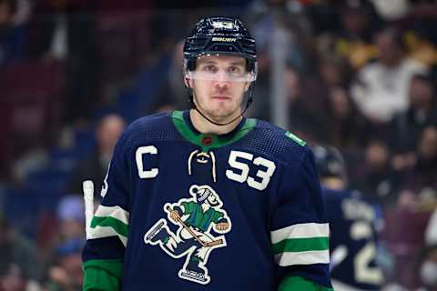 Vancouver Canucks, Bo Horvat #53. (Photo by Derek Cain/Getty Images)