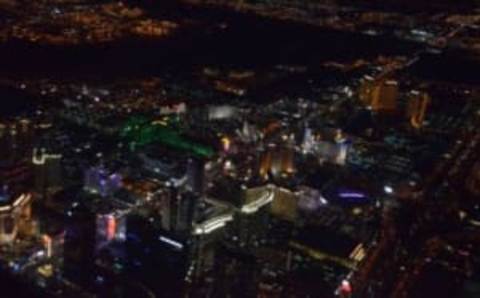 May 11, 2016; Las Vegas, NV, USA; General aerial view of the MGM Grand, Mandalay Bay, Monte Carlo, Luxor and Bellagio hotels and the T-Mobile Arena on the Las Vegas strip skyline on Las Vegas Blvd. Mandatory Credit: Kirby Lee-USA TODAY Sports