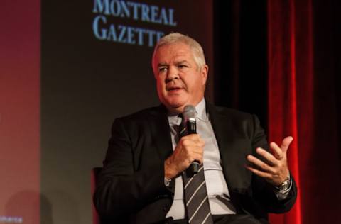 MONTREAL, QC – NOVEMBER 17: Florida Panthers general manager Dale Tallon speaks during a Q