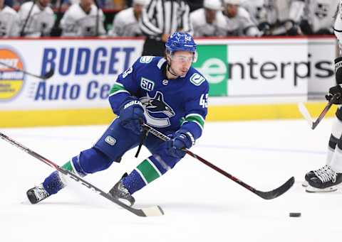 Quinn Hughes of the Vancouver Canucks. (Photo by Ben Nelms/Getty Images)