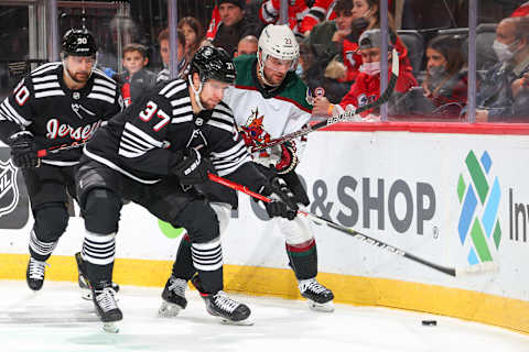 New Jersey Devils center Pavel Zacha (37) (Photo by Rich Graessle/Getty Images)