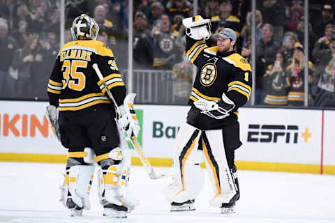 Boston Bruins goaltender Jeremy Swayman (1): Bob DeChiara-USA TODAY Sports