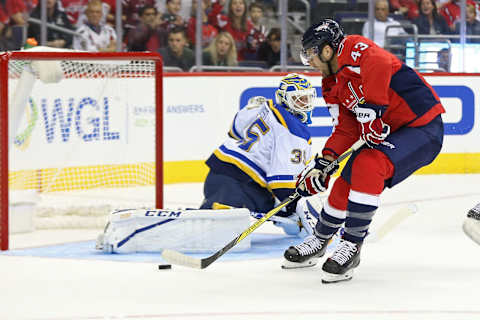 St. Louis Blues goalie Ville Husso Mandatory Credit: Geoff Burke-USA TODAY Sports