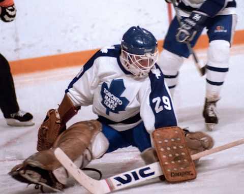 TORONTO, ON – DECEMBER 17: Mike Palmateer #29 of the Toronto Maple Leafs  Toronto, Ontario, Canada. (Photo by Graig Abel/Getty Images)