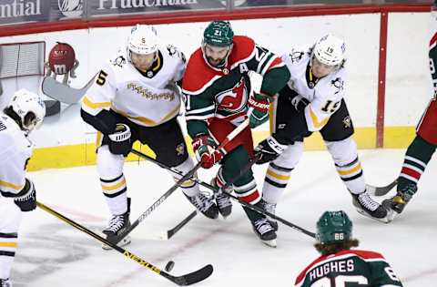 Kyle Palmieri #21 of the New Jersey Devils (Photo by Bruce Bennett/Getty Images)