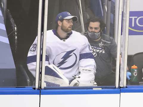 Scott Wedgewood #29 of the Tampa Bay Lightning (Photo by Andre Ringuette/Freestyle Photo/Getty Images)