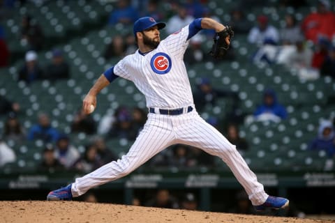 CHICAGO, IL – MAY 12: Brandon Morrow #15 of the Chicago Cubs pitching in the ninth inning against the Chicago White Sox at Wrigley Field on May 12, 2018 in Chicago, Illinois. (Photo by Dylan Buell/Getty Images)