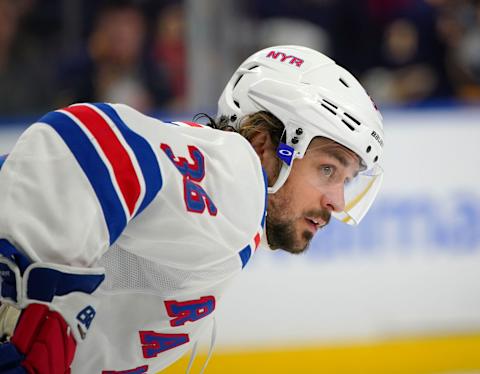 Feb 15, 2019; Buffalo, NY, USA; New York Rangers right wing Mats Zuccarello (36)  Mandatory Credit: Kevin Hoffman-USA TODAY Sports