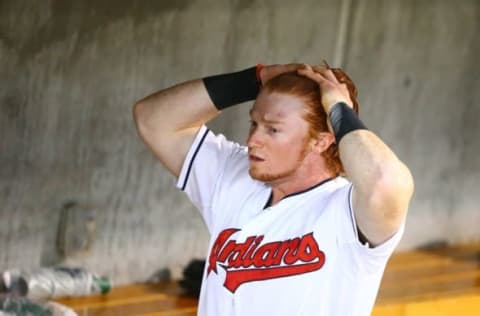 Nov 7, 2015; Phoenix, AZ, USA; Cleveland Indians outfielder Clint Frazier during the Arizona Fall League Fall Stars game at Salt River Fields. Mandatory Credit: Mark J. Rebilas-USA TODAY Sports