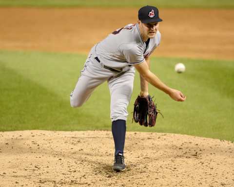 CHICAGO – SEPTEMBER 25: Trevor Bauer #47 of the Cleveland Indians pitches against the Chicago White Sox on September 25, 2018 at Guaranteed Rate Field in Chicago, Illinois. (Photo by Ron Vesely/MLB Photos via Getty Images)