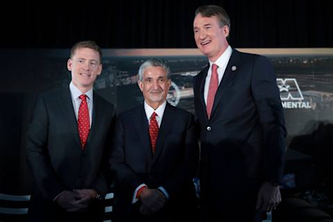 Matt Kelly, Glenn Youngkin, Ted Leonsis, Washington Capitals (Photo by Win McNamee/Getty Images)