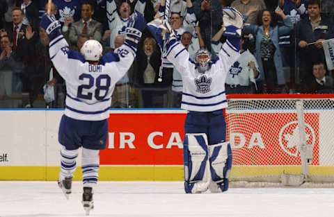 TORONTO, ON – MAY 14 : Curtis Joseph of the Toronto Maple Leafs. (Photo by Dave Sandford/Getty Images/NHLI)