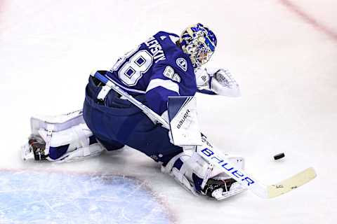 Andrei Vasilevskiy #88 of the Tampa Bay Lightning (Photo by Elsa/Getty Images)