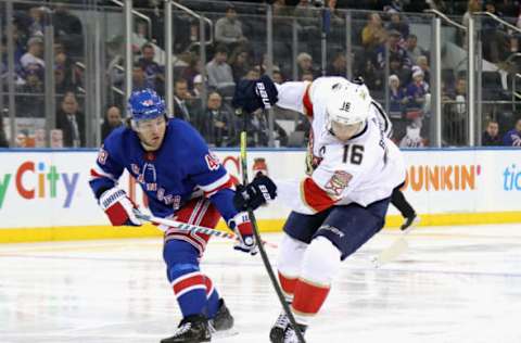 Aleksander Barkov #16 of the Florida Panthers skates against the New York Rangers (Photo by Bruce Bennett/Getty Images)