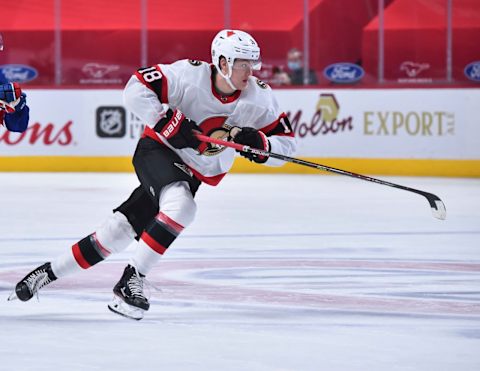 Tim Stutzle #18 of the Ottawa Senators (Photo by Minas Panagiotakis/Getty Images)