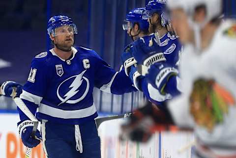 Steven Stamkos #91 of the Tampa Bay Lightning. (Photo by Mike Ehrmann/Getty Images)