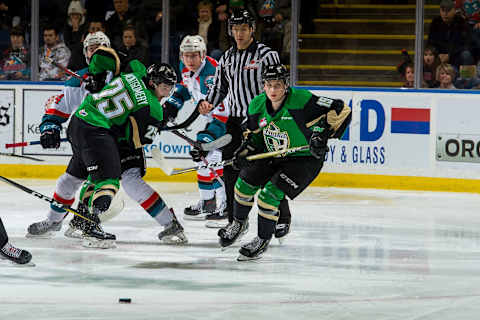 Ozzy Wiesblatt #19 of the Prince Albert Raiders (Photo by Marissa Baecker/Getty Images)