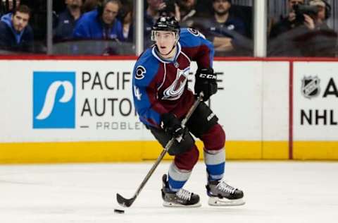 NHL Trade Rumors: Colorado Avalanche defenseman Tyson Barrie (4) controls the puck in the second period against the Toronto Maple Leafs at the Pepsi Center. Mandatory Credit: Isaiah J. Downing-USA TODAY Sports