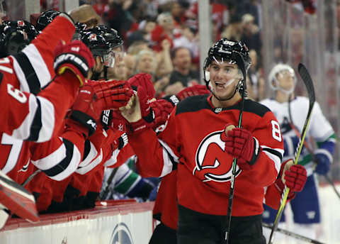 Jack Hughes #86 of the New Jersey Devils. (Photo by Bruce Bennett/Getty Images)