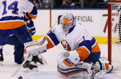 NHL Power Rankings: New York Islanders goaltender Thomas Greiss (1) makes a save against the Toronto Maple Leafs during the second period at the Air Canada Centre. Mandatory Credit: John E. Sokolowski-USA TODAY Sports