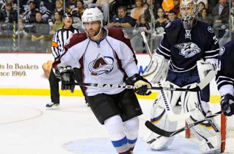 NASHVILLE, TN – FEBRUARY 12: Peter Forsberg #21 of the Colorado Avalanche skates against the Nashville Predators on February 12, 2011 at the Bridgestone Arena in Nashville, Tennessee. (Photo by Frederick Breedon/Getty Images)