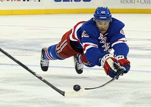 Dylan McIlrath #42 of the New York Rangers(Photo by Bruce Bennett/Getty Images)