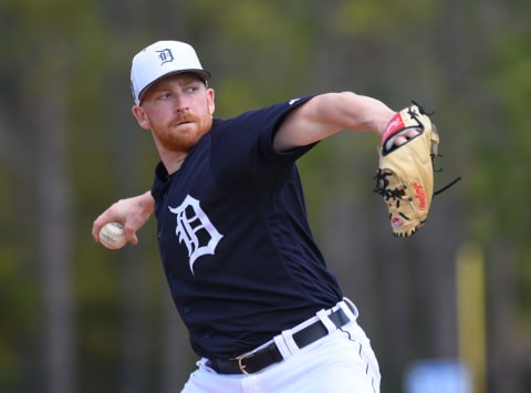 LAKELAND, FL – FEBRUARY 21: Spencer Turnbbull #56 of the Detroit Tigers pitches during Spring Training workouts at the TigerTown Facility on February 21, 2018 in Lakeland, Florida. (Photo by Mark Cunnningham/MLB Photos via Getty Images)