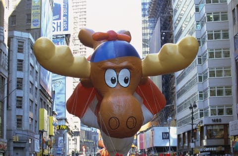 MACY’S THANKSGIVING DAY PARADE — Pictured: Bullwinkle Balloon during the 2000 Macy’s Thanksgiving Day Parade (Photo by Craig Blankenhorn/NBC/NBCU Photo Bank via Getty Images)