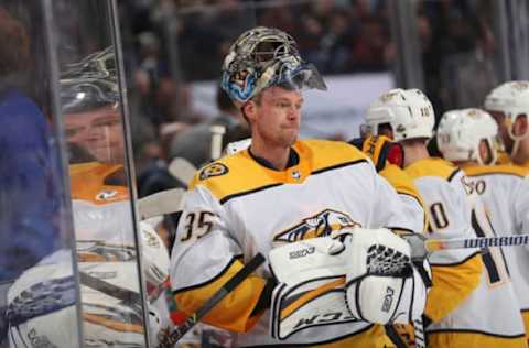 DENVER, CO – APRIL 22: Goaltender Pekka Rinne