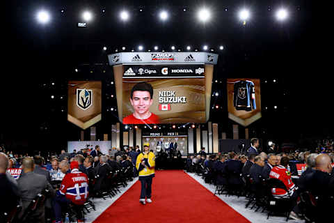 Nick Suzuki is selected 13th overall by the Vegas Golden Knights. (Photo by Bruce Bennett/Getty Images)