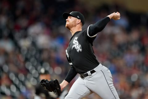 Aaron Bummer #39 of the Chicago White Sox  (Photo by Hannah Foslien/Getty Images)