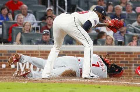 Franco Is Down but Not Out After a Wild Pitch and in the Phillies’ Plans. Photo by Todd Kirkland/Getty Images.