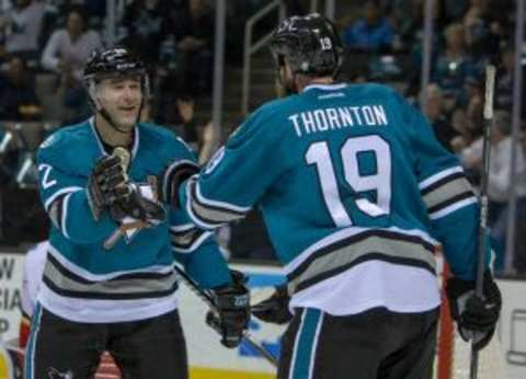 Joe Thornton and Patrick Marleau are the oldest players on a roster transitioning toward the San Jose Sharks youth: Neville E. Guard USA Today Sports