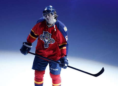 Feb 6, 2016; Sunrise, FL, USA; Florida Panthers right wing Jaromir Jagr (68) skates before a game against the Pittsburgh Penguins at BB&T Center. Mandatory Credit: Robert Mayer-USA TODAY Sports