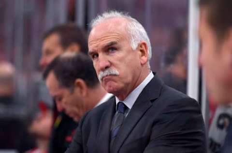 CHICAGO, IL – FEBRUARY 19: Chicago Blackhawks head coach Joel Quenneville looks on in the third period of play during a game between the Chicago Blackhawks and the Los Angeles Kings on February 19, 2018, at the United Center in Chicago, Illinois. (Photo by Robin Alam/Icon Sportswire via Getty Images)