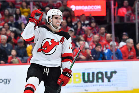 New Jersey Devils center Nico Hischier (13): (Brad Mills-USA TODAY Sports)