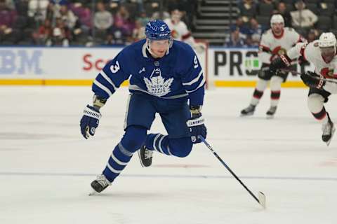 Sep 25, 2023; Toronto, Ontario, CAN; Toronto Maple Leafs defenseman John Klingberg (3)   Credit: John E. Sokolowski-USA TODAY Sports