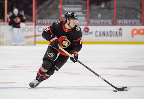 Tim Stützle #18 of the Ottawa Senators (Photo by Matt Zambonin/Freestyle Photography/Getty Images)