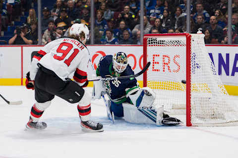 New Jersey Devils forward Dawson Mercer (91): Bob Frid-USA TODAY Sports