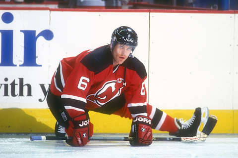 Tommy Albelin #6 of the New Jersey Devils (Photo by Mitchell Layton/Getty Images)