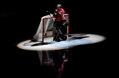 NHL Power Rankings: Arizona Coyotes goalie Mike Smith (41) looks on prior to the game against the Vancouver Canucks at Gila River Arena. Mandatory Credit: Matt Kartozian-USA TODAY Sports