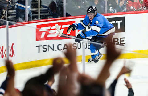 Winnipeg Jets, Andrew Copp (9) Mandatory Credit: Terrence Lee-USA TODAY Sports