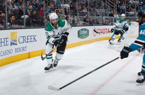 SAN JOSE, CA – APRIL 03: Tyler Seguin #91 of the Dallas Stars skates against the San Jose Sharks at SAP Center on April 3, 2018 in San Jose, California. (Photo by Rocky W. Widner/NHL/Getty Images) *** Local Caption *** Tyler Seguin