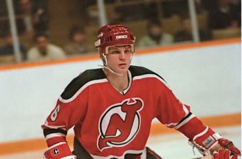 Craig Wolanin #6 of the New Jersey Devils. (Photo by Graig Abel/Getty Images)