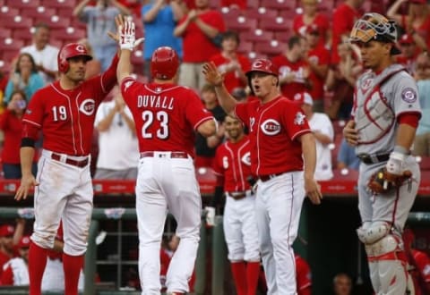 Adam Duvall has given the Reds offense a major boost.  Mandatory Credit: David Kohl-USA TODAY Sports