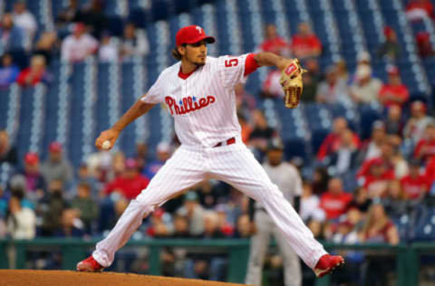 How will Eflin fare in the rotation competition? Photo by H. Martin/Getty Images.